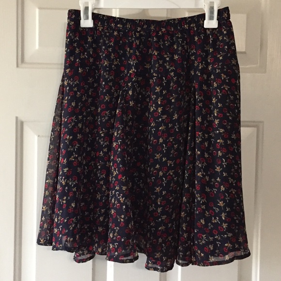 ❤️4for$20! Old Navy Floral Navy Skirt Size Small - Picture 1 of 3